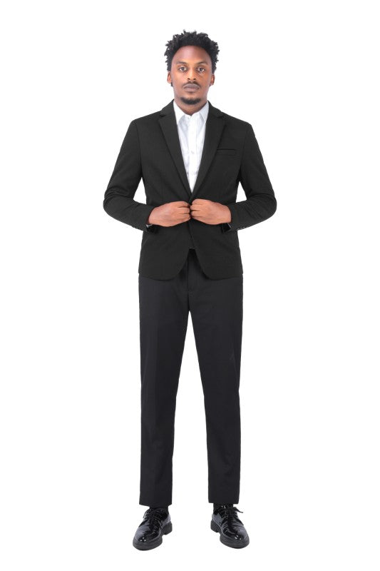 Men’s Slim Fit Solid Color Modern Single-Button Jetted Blazer | Zarnesh