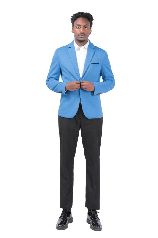Men’s Slim Fit Solid Color Modern Single-Button Jetted Blazer | Zarnesh