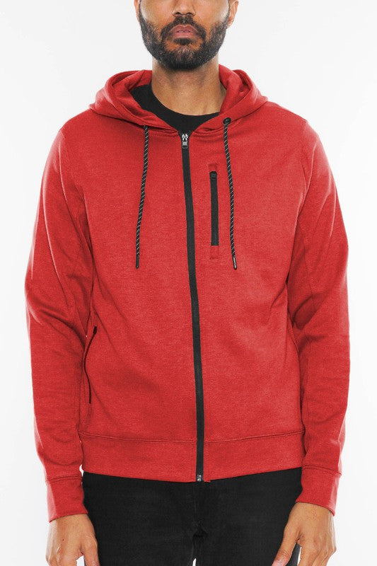 Men Solid Heathered Zip-Up Jacket | Zarnesh