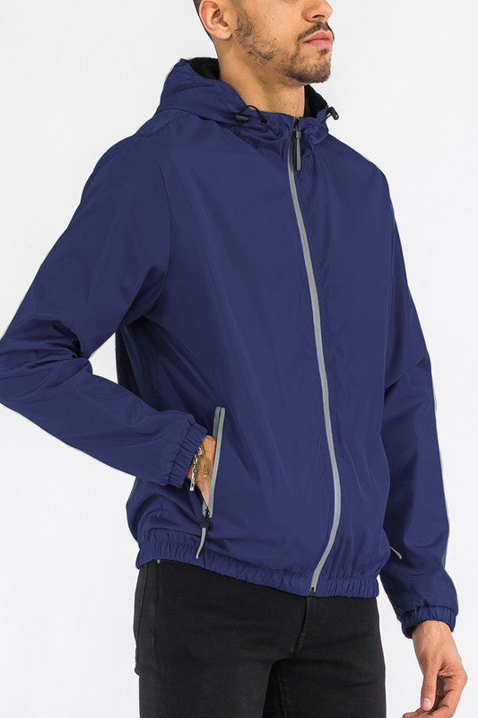 Men’s Solid Lightweight Windbreaker Hooded Jacket | Zarnesh