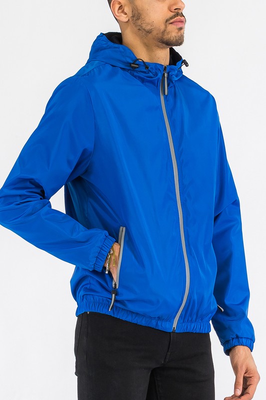 Men’s Solid Lightweight Windbreaker Hooded Jacket | Zarnesh