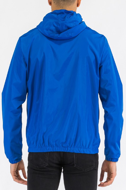 Men’s Solid Lightweight Windbreaker Hooded Jacket | Zarnesh