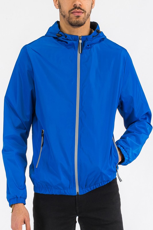 Men’s Solid Lightweight Windbreaker Hooded Jacket | Zarnesh