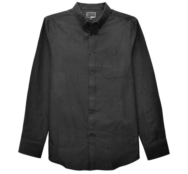 Men's Solid Long Sleeve Button Down Shirt | Zarnesh