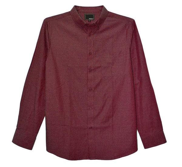 Men's Solid Long Sleeve Button Down Shirt | Zarnesh