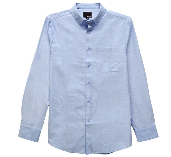 Men's Solid Long Sleeve Button Down Shirt | Zarnesh