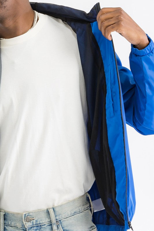 Men’s Solid Lightweight Windbreaker Hooded Jacket | Zarnesh