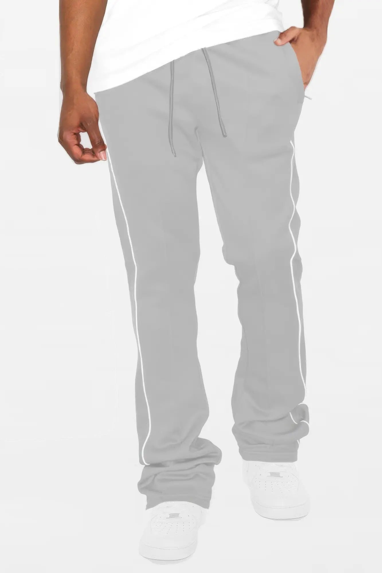 Men's Stacked Flare Track Pants Side Pipe | Zarnesh