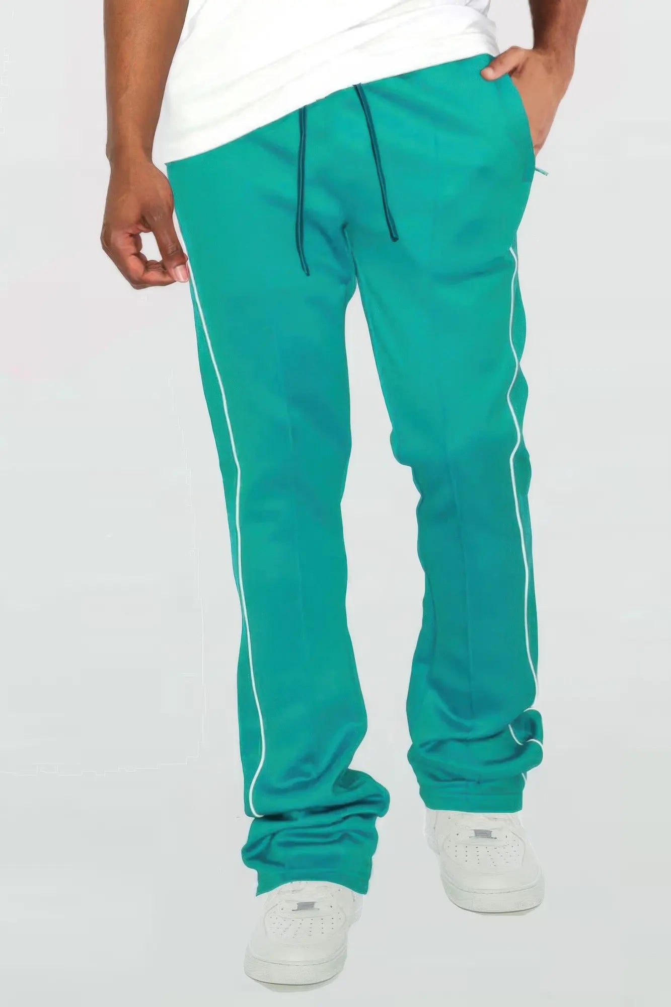 Men's Stacked Flare Track Pants Side Pipe | Zarnesh