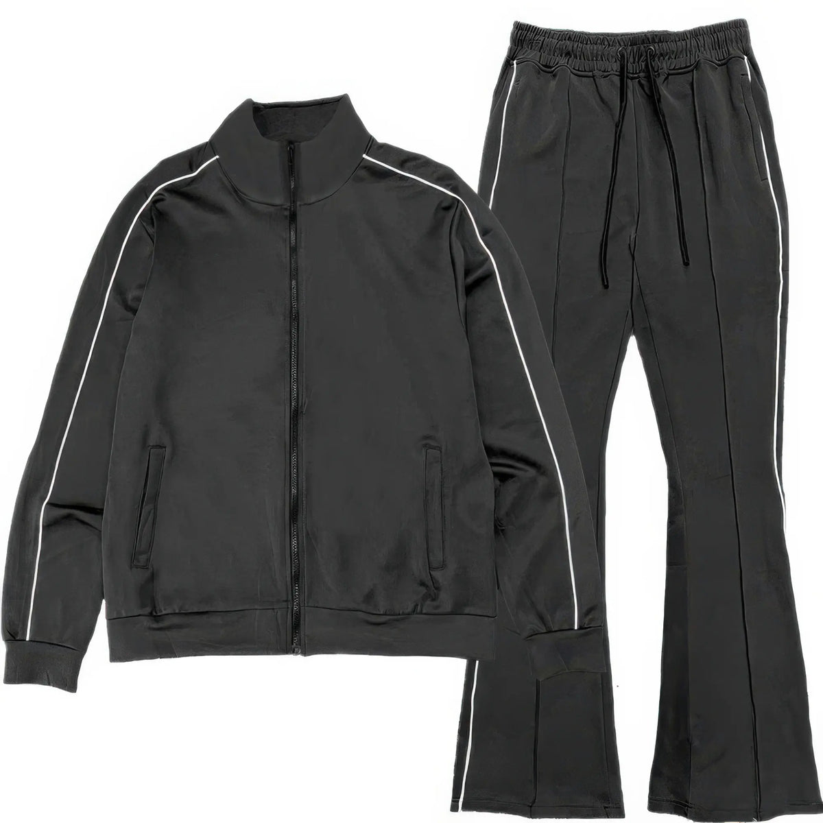 Men's Stacked Flare Track Set with Piping | Zarnesh