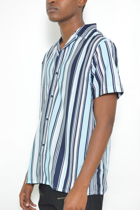 Men’s Striped Short Sleeves Button Down Shirts | Zarnesh