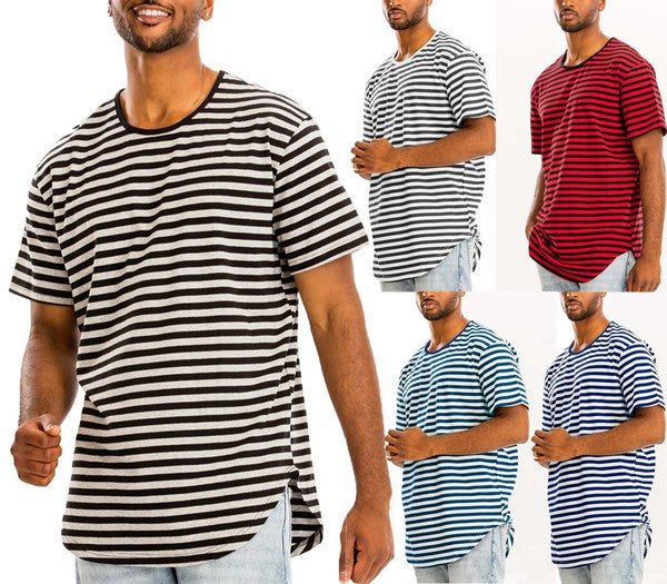 Men's Striped T-Shirt Casual Tee | Zarnesh