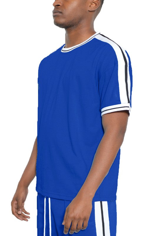 Men's Striped Tape Short Sleeve T-shirt | Zarnesh