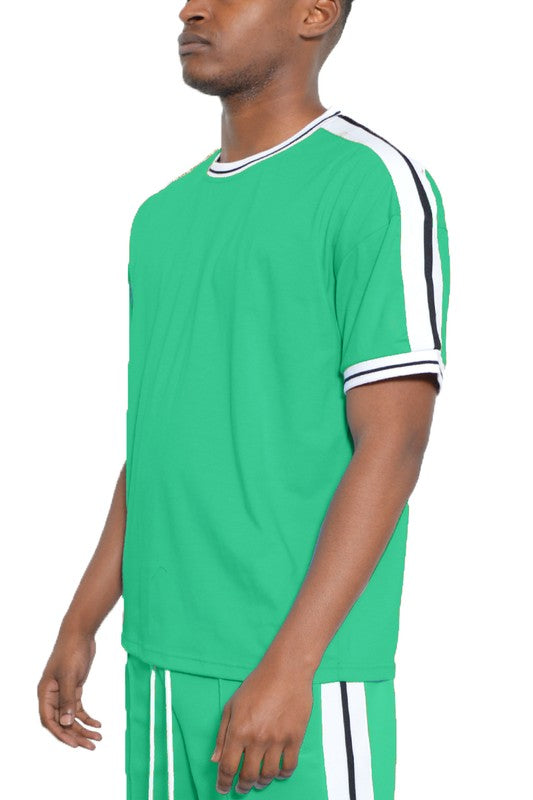 Men's Striped Tape Short Sleeve T-shirt | Zarnesh