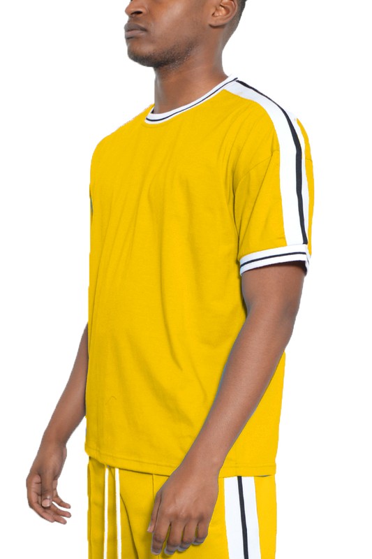 Men's Striped Tape Short Sleeve T-shirt | Zarnesh