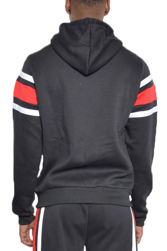 Men's Three Stripe Kangaroo Pocket Pullover Hoodie | Zarnesh