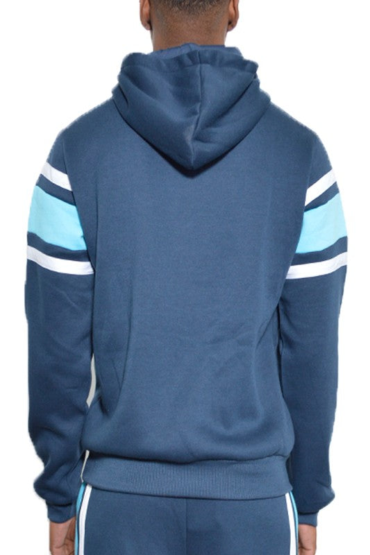 Men's Three Stripe Kangaroo Pocket Pullover Hoodie | Zarnesh