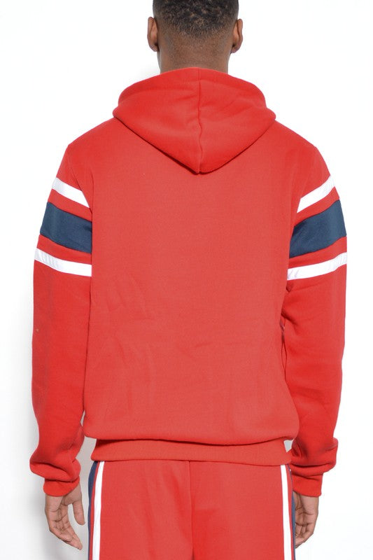 Men's Three Stripe Kangaroo Pocket Pullover Hoodie | Zarnesh