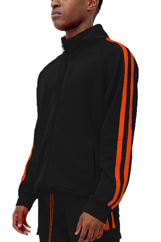 Men's Two Striped Long Sleeve Track Jacket | Zarnesh