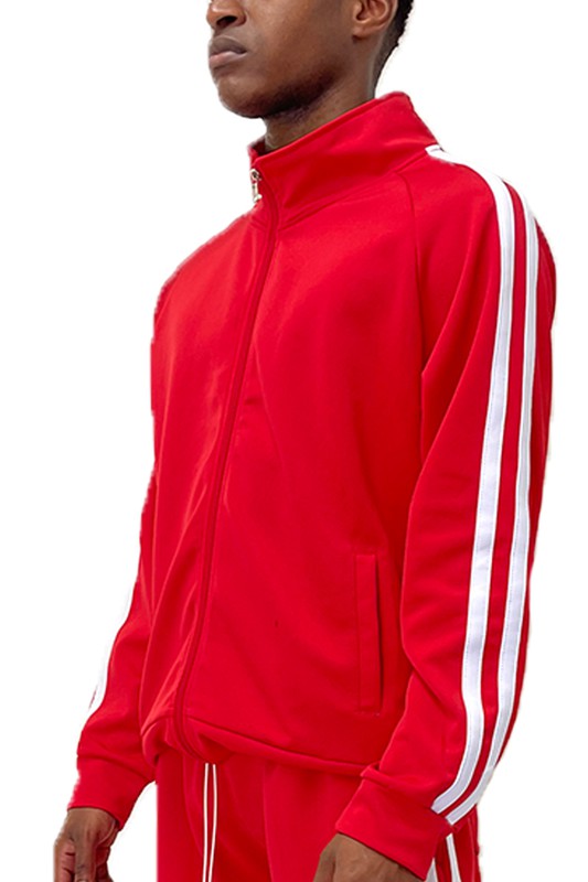 Men's Two Striped Long Sleeve Track Jacket | Zarnesh