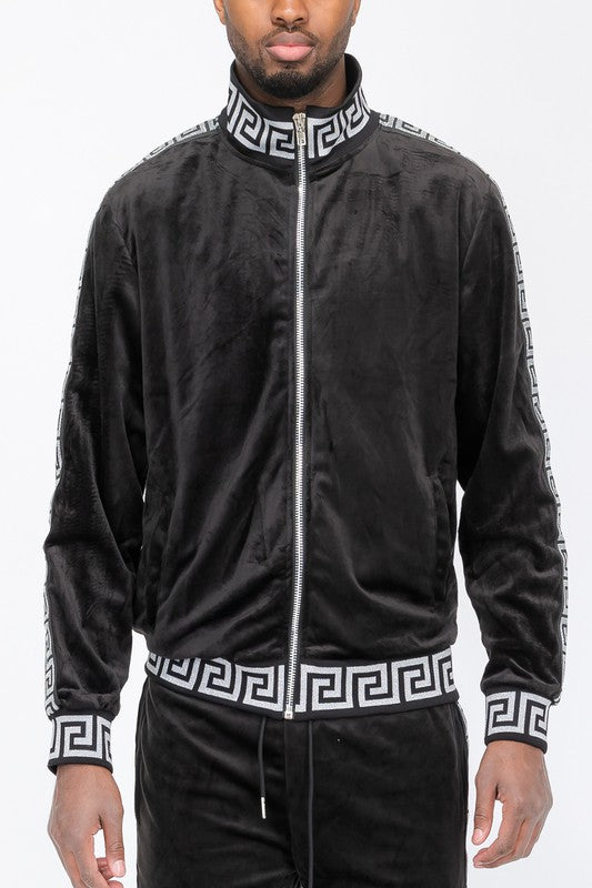 Men Plus Velour Track Jacket | Zarnesh