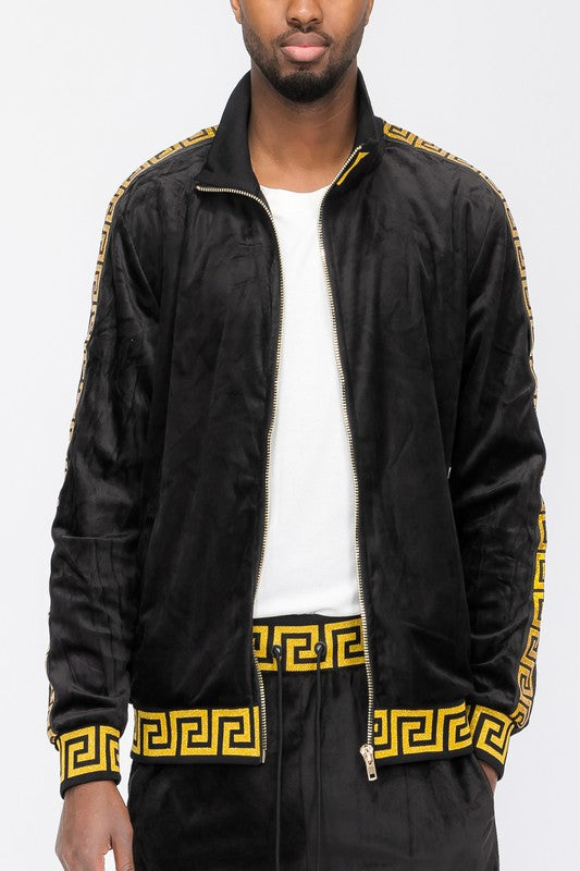 Men Plus Velour Track Jacket | Zarnesh