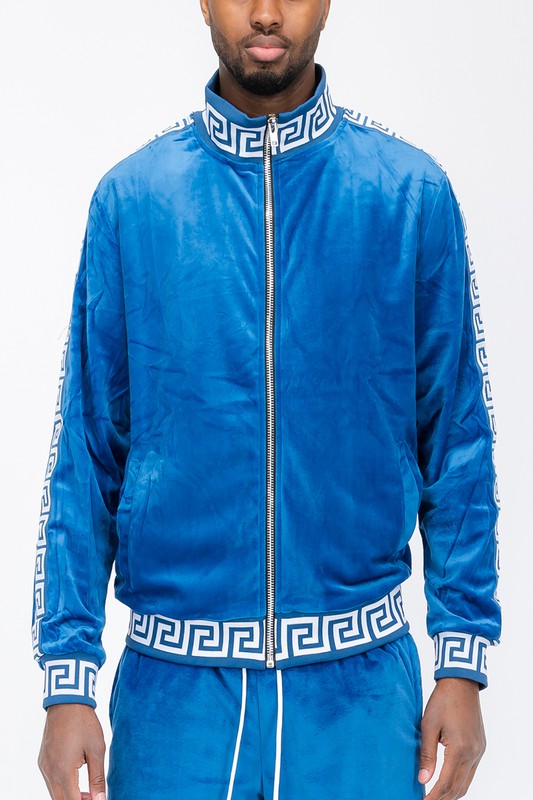 Men Plus Velour Track Jacket | Zarnesh