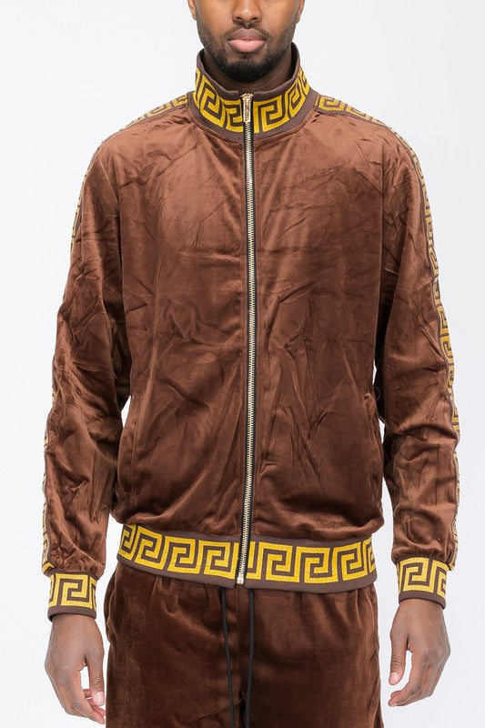 Men Plus Velour Track Jacket | Zarnesh
