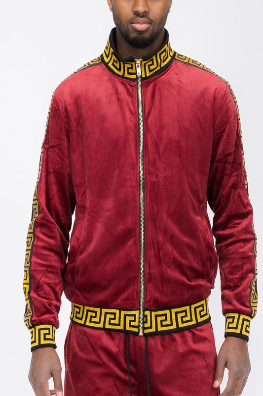 Men Plus Velour Track Jacket | Zarnesh