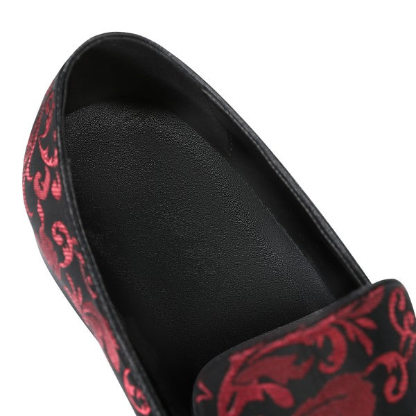 Men’s Velvet Floral Loafer Slip-on Dress Shoes | Zarnesh