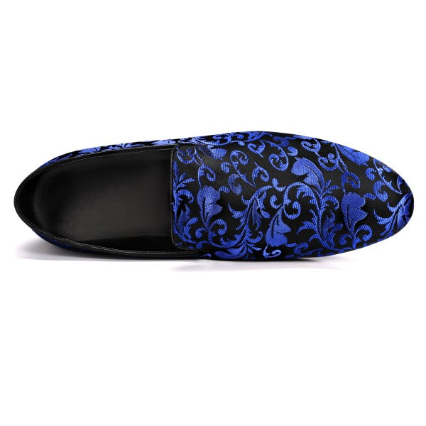 Men’s Velvet Floral Loafer Slip-on Dress Shoes | Zarnesh