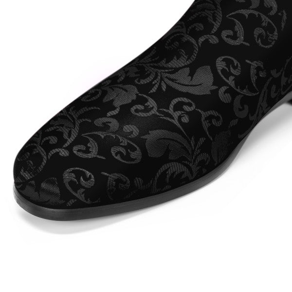 Men’s Velvet Floral Loafer Slip-on Dress Shoes | Zarnesh