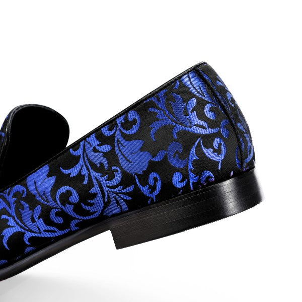 Men’s Velvet Floral Loafer Slip-on Dress Shoes | Zarnesh