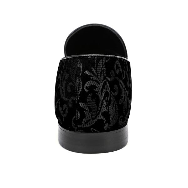 Men’s Velvet Floral Loafer Slip-on Dress Shoes | Zarnesh