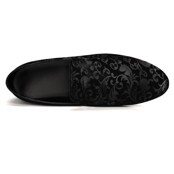 Men’s Velvet Floral Loafer Slip-on Dress Shoes | Zarnesh