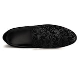 Men’s Velvet Floral Loafer Slip-on Dress Shoes | Zarnesh