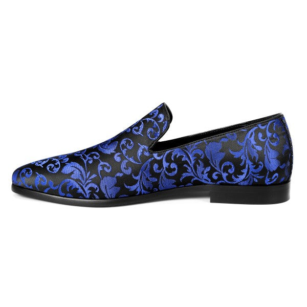 Men’s Velvet Floral Loafer Slip-on Dress Shoes | Zarnesh