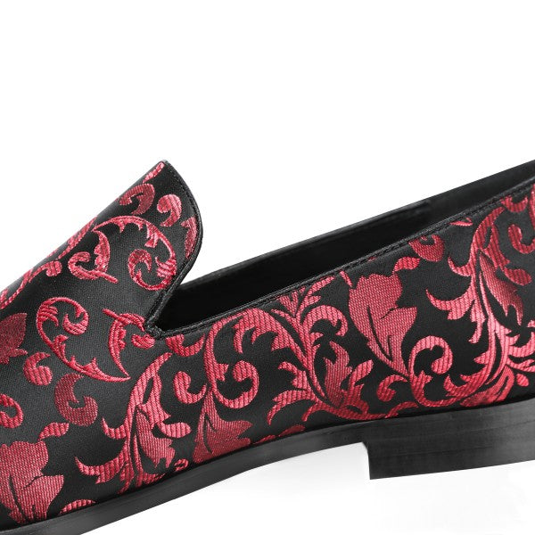 Men’s Velvet Floral Loafer Slip-on Dress Shoes | Zarnesh