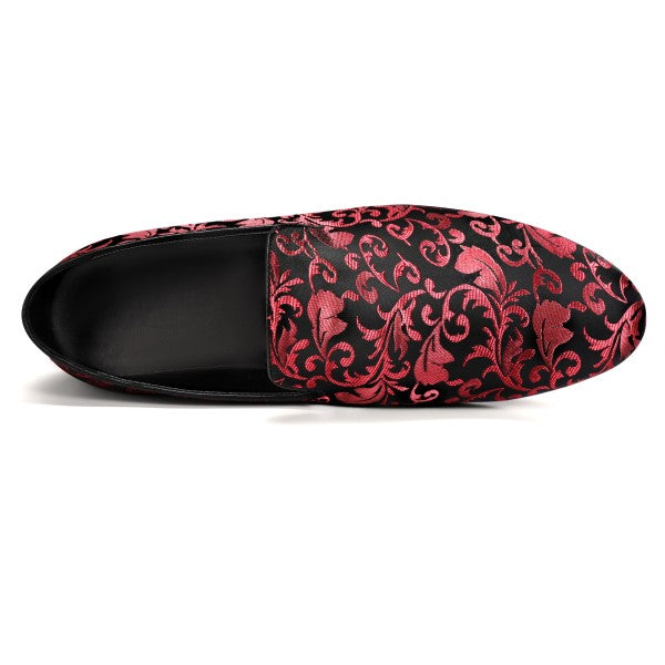 Men’s Velvet Floral Loafer Slip-on Dress Shoes | Zarnesh