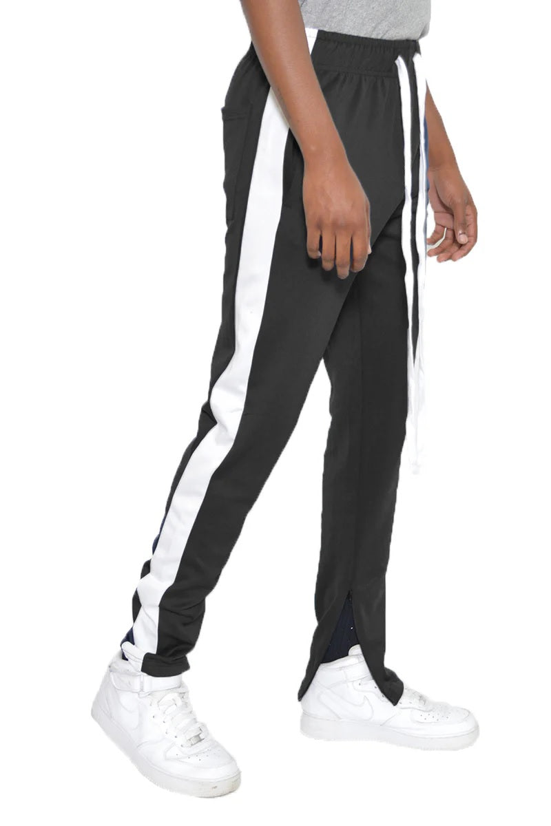 Men Single Stripe Ankle Zipper Track Pants | Zarnesh