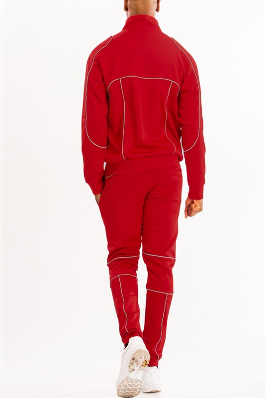 Men Reflective Piping Track Set | Zarnesh