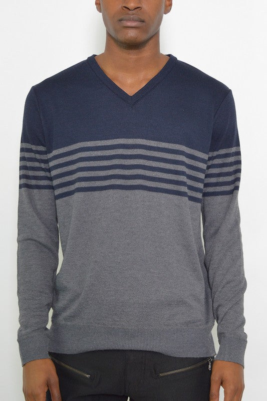 Men's Weiv Knit VNeck Pullover Sweater | Zarnesh