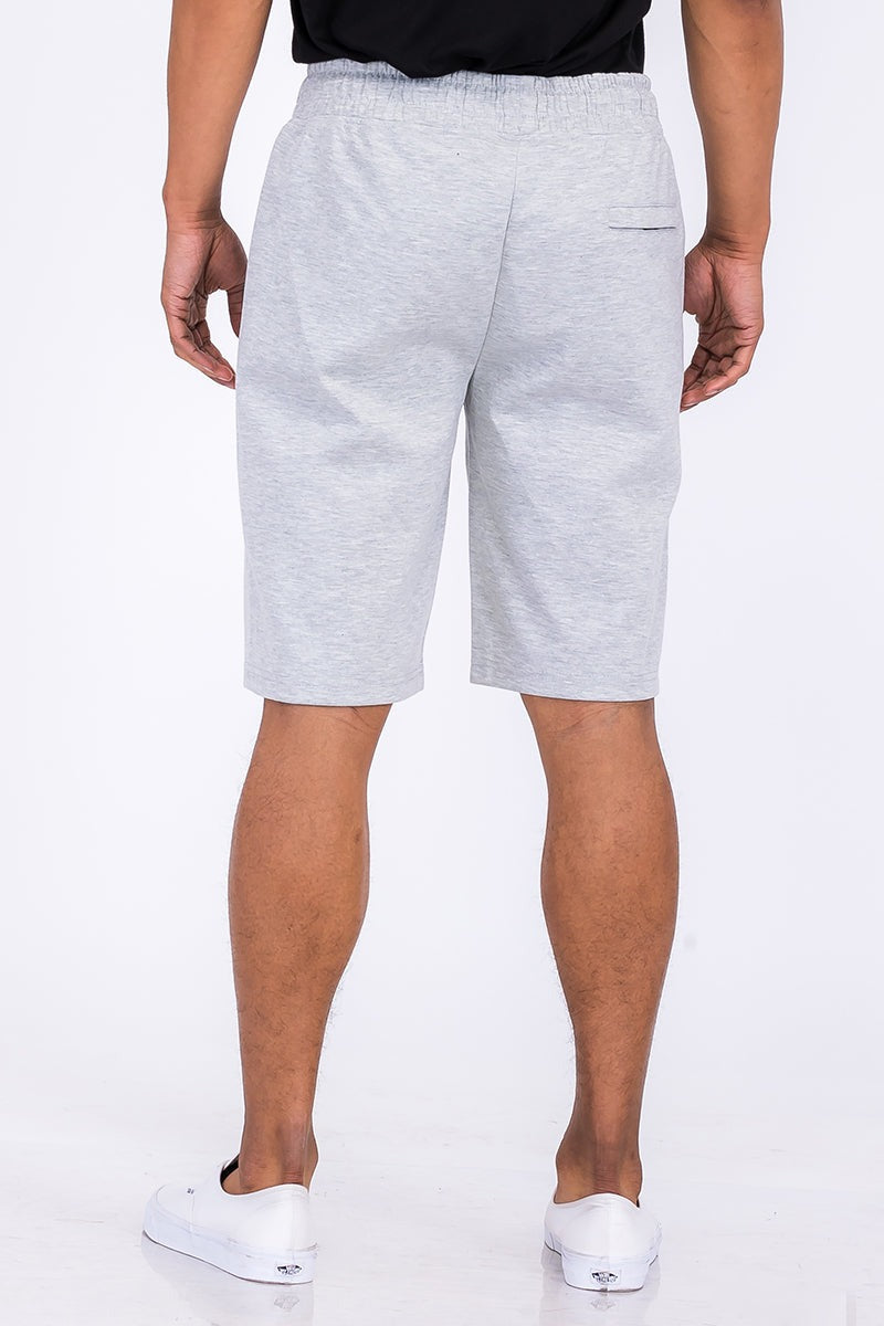 Men Plus Cotton Blend Elastic Waist with Drawstring Lounge Sweat Short Zarnesh