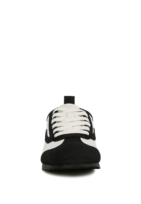 Women Moomba Paneling Round Toe Lace Up Sneakers | Zarnesh