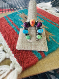 Navajo Sterling Silver & Multi Stone Naja 8 Size Ring | Zarnesh