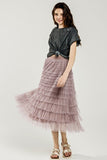 Women’s Plus Tiered Layered Ruffle A-Line Tulle Maxi Skirt | Zarnesh