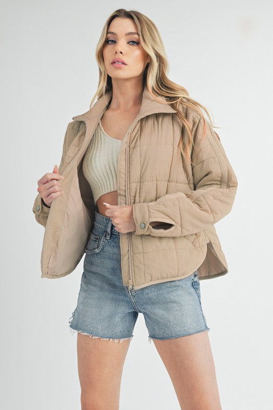 Women’s Bebe Oversized Boxy Snap Button Puffer Jacket | Zarnesh