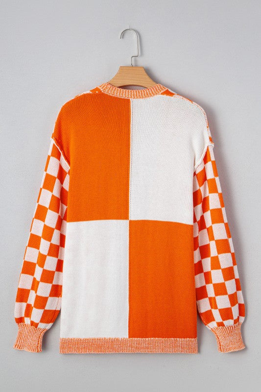 Women’s Checker Open Front Drop Shoulder Cardigan Sweater | Zarnesh