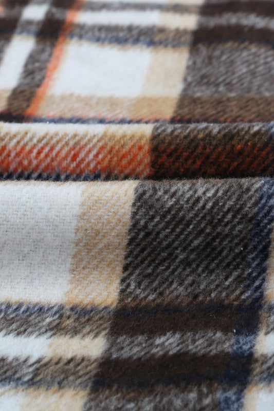 Women’s Plaid Pocketed Button Front Shacket | Zarnesh