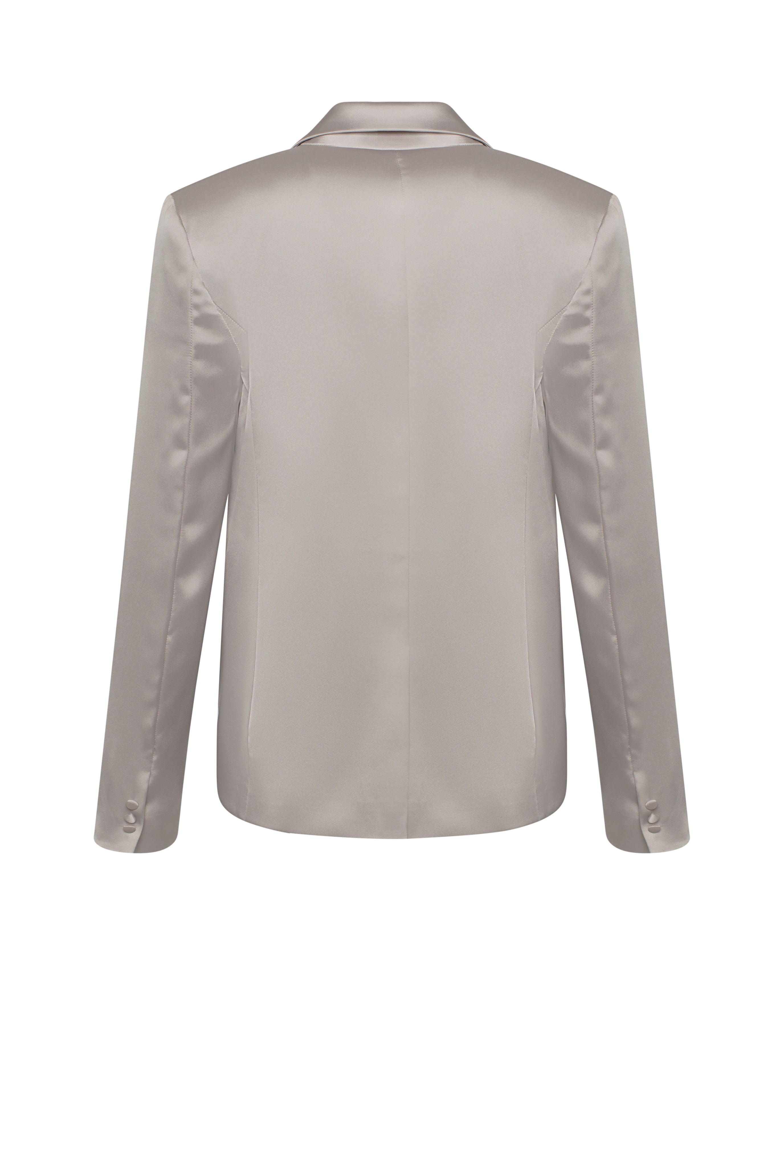 Light gray satin shirt on a white background